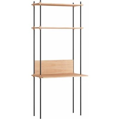 Moebe - Shelving System s.200.1.D Regal, Einfach Eiche/Schwarz