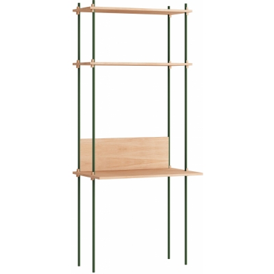 Moebe - Shelving System s.200.1.D Regal, Einfach Eiche/Kieferngrün