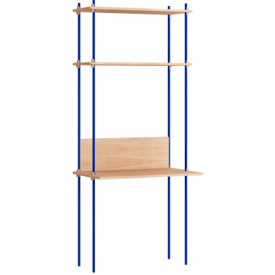 Moebe - Shelving System s.200.1.D Regal, Einfach Eiche/Tiefblau