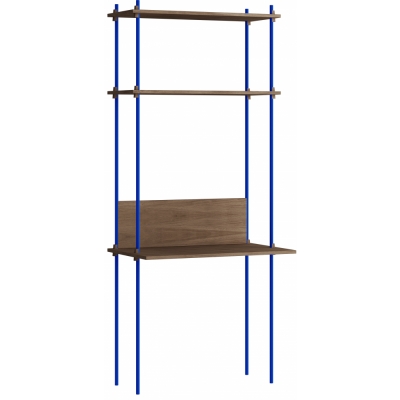 Moebe - Shelving System s.200.1.D Regal, Einfach Eiche geräuchert/Tiefblau