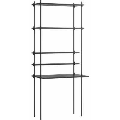 Moebe - Shelving System s.200.1.E Regal, Einfach Schwarz/Schwarz