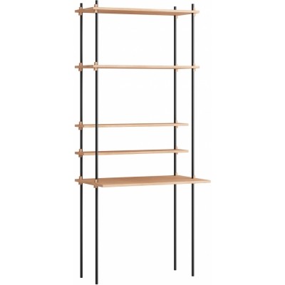 Moebe - Shelving System s.200.1.E Regal, Einfach Eiche/Schwarz