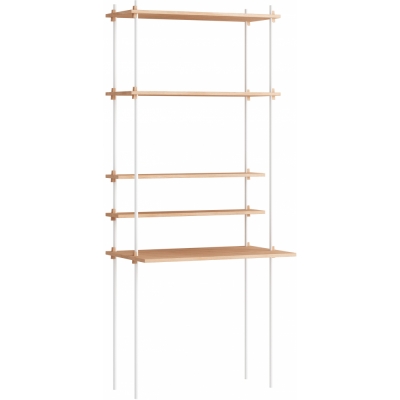 Moebe - Shelving System s.200.1.E Regal, Einfach Eiche/Weiß