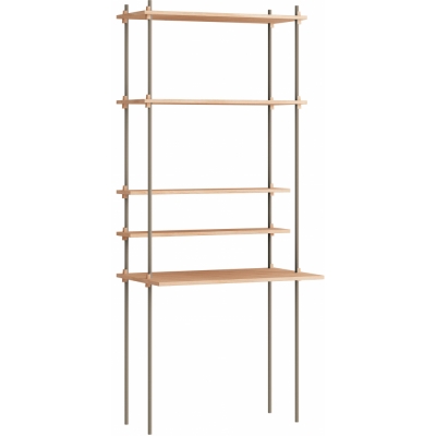 Moebe - Shelving System s.200.1.E Regal, Einfach Eiche/Warmes Grau