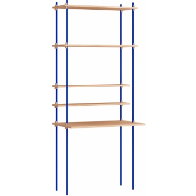 Moebe - Shelving System s.200.1.E Regal, Einfach Eiche/Tiefblau
