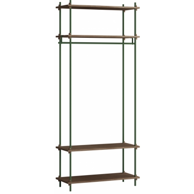 Moebe - Shelving System s.200.1.F Regal, Einfach Eiche geräuchert/Kieferngrün