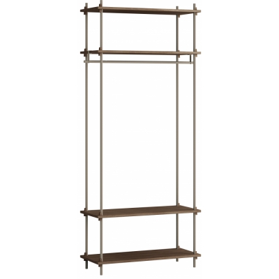 Moebe - Shelving System s.200.1.F Regal, Einfach Eiche geräuchert/Warmes Grau