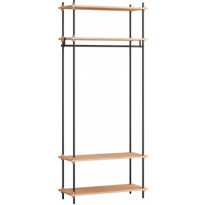 Moebe - Shelving System s.200.1.F Regal, Einfach Eiche/Schwarz
