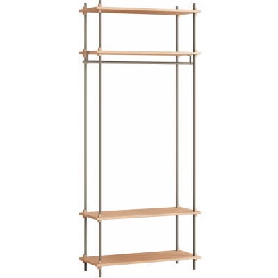 Moebe - Shelving System s.200.1.F Regal, Einfach Eiche/Warmes Grau