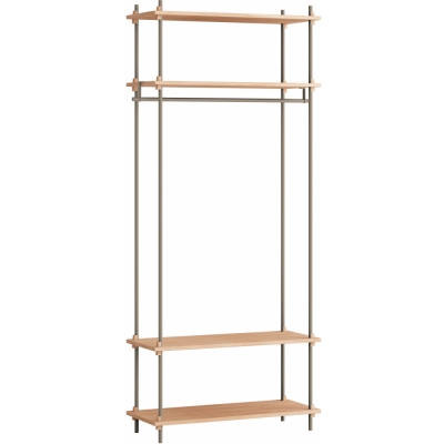 Moebe - Shelving System s.200.1.F Regal, Einfach Eiche/Warmes Grau