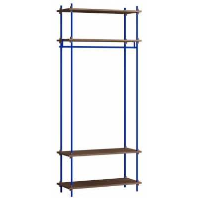 Moebe - Shelving System s.200.1.F Regal, Einfach Eiche geräuchert/Tiefblau