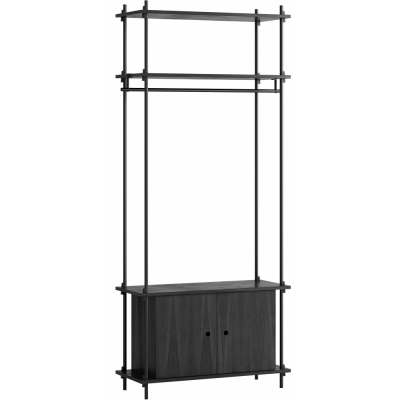 Moebe - Shelving System s.200.1.G Regal, Einfach Schwarz/Schwarz