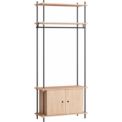 Moebe - Shelving System s.200.1.G Regal, Einfach Eiche/Schwarz