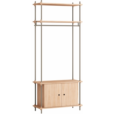 Moebe - Shelving System s.200.1.G Regal, Einfach Eiche/Warmes Grau