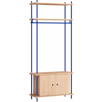 Moebe - Shelving System s.200.1.G Regal, Einfach Eiche/Tiefblau