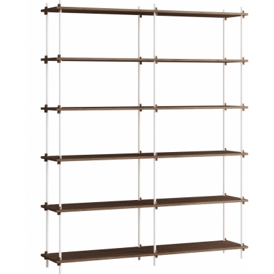 Moebe - Shelving System s.200.2.B Regal, Doppelt Eiche geräuchert/Weiß