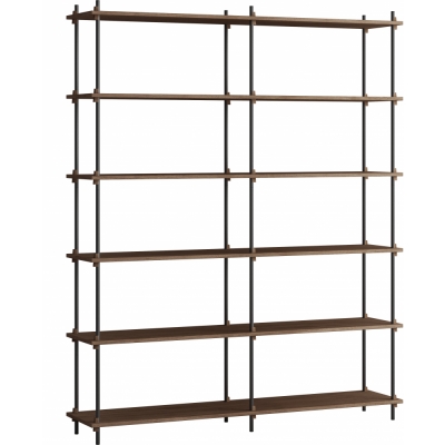Moebe - Shelving System s.200.2.B Regal, Doppelt Eiche geräuchert/Schwarz