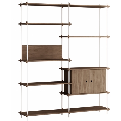Moebe - Shelving System s.200.2.C Regal, Doppelt Eiche geräuchert/Weiß