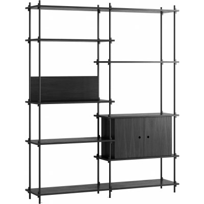 Moebe - Shelving System s.200.2.C Regal, Doppelt Schwarz/Schwarz