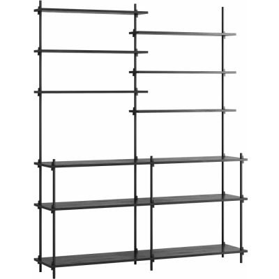 Moebe - Shelving System s.200.2.D Regal, Doppelt Schwarz/Schwarz