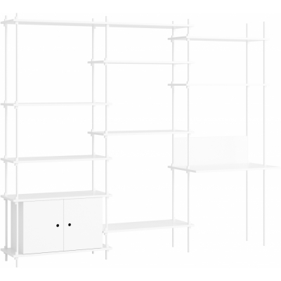 Moebe - Shelving System s.200.3.D Regal, Dreifach Weiß/Weiß