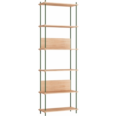 Moebe - Shelving System s.255.1.A Regal, Einfach Eiche/Kieferngrün