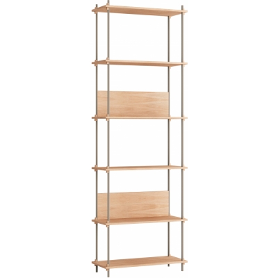 Moebe - Shelving System s.255.1.A Regal, Einfach Eiche/Warmes Grau