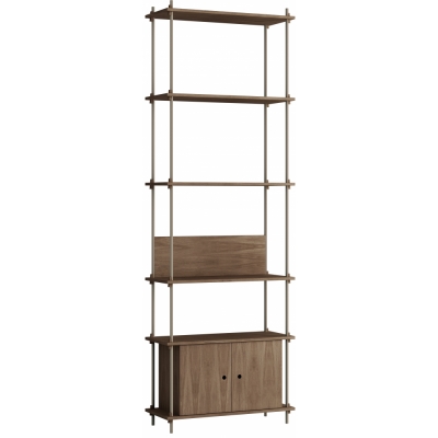 Moebe - Shelving System s.255.1.B Regal, Einfach Eiche geräuchert/Warmes Grau