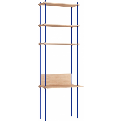 Moebe - Shelving System s.255.1.D Regal, Einfach Eiche/Tiefblau