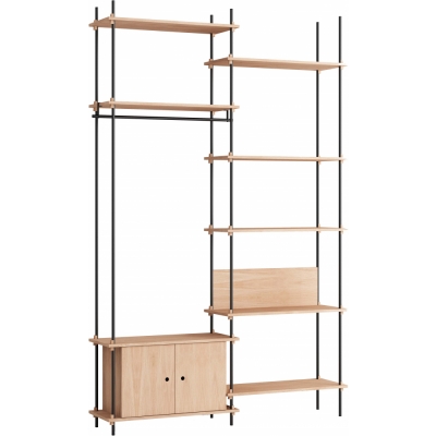 Moebe - Shelving System s.255.2.G Regal, Doppelt Eiche/Schwarz