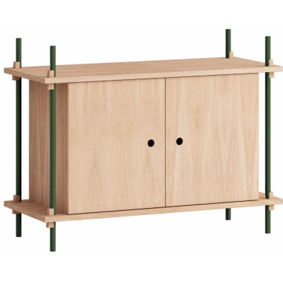 Moebe - Shelving System s.65.1.B Regal, Einfach Eiche/Kieferngrün