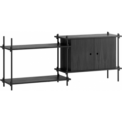Moebe - Shelving System s.65.2.C Regal, Doppelt Schwarz/Schwarz