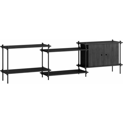 Moebe - Shelving System s.65.3.B Regal, Dreifach Schwarz/Schwarz