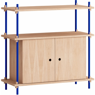 Moebe - Shelving System s.85.1.B Regal, Einfach Eiche/Tiefblau