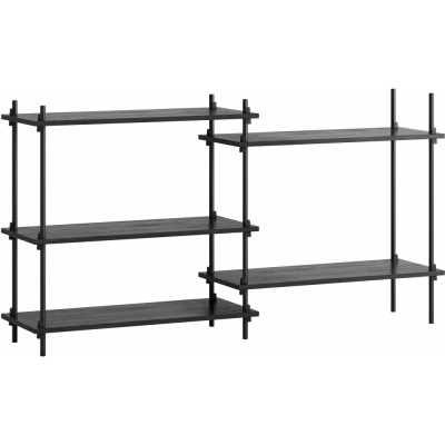 Moebe - Shelving System s.85.2.A Regal, Doppelt Schwarz/Schwarz