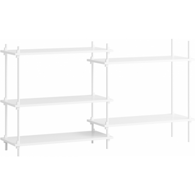Moebe - Shelving System s.85.2.A Regal, Doppelt Weiß/Weiß