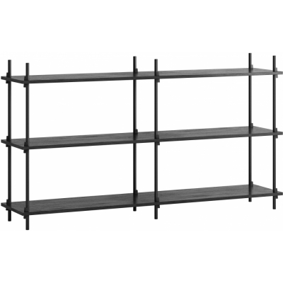 Moebe - Shelving System s.85.2.B Regal, Doppelt Schwarz/Schwarz