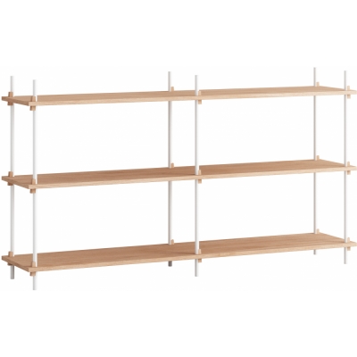 Moebe - Shelving System s.85.2.B Regal, Doppelt Eiche/Weiß
