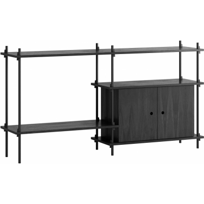 Moebe - Shelving System s.85.2.C Regal, Doppelt Schwarz/Schwarz