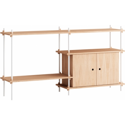 Moebe - Shelving System s.85.2.C Regal, Doppelt Eiche/Weiß