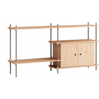 Moebe - Shelving System s.85.2.C Regal, Doppelt Eiche/Warmes Grau