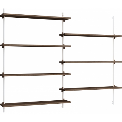 Moebe - Wall Shelving ws.115.2 Wandregal, Doppelt Eiche geräuchert/Weiß