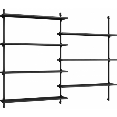 Moebe - Wall Shelving ws.115.2 Wandregal, Doppelt Schwarz/Schwarz