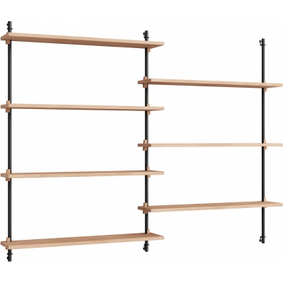 Moebe - Wall Shelving ws.115.2 Wandregal, Doppelt Eiche/Schwarz
