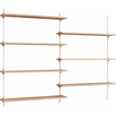 Moebe - Wall Shelving ws.115.2 Wandregal, Doppelt Eiche/Weiß