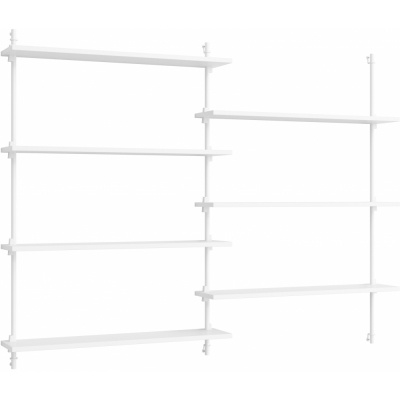 Moebe - Wall Shelving ws.115.2 Wandregal, Doppelt Weiß/Weiß