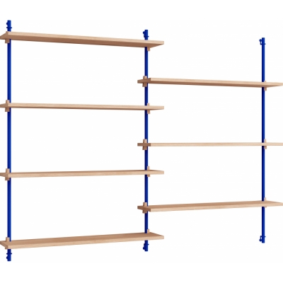 Moebe - Wall Shelving ws.115.2 Wandregal, Doppelt Eiche/Tiefblau