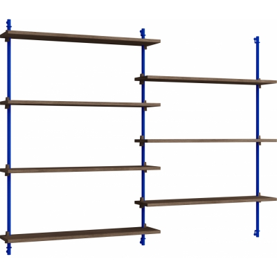 Moebe - Wall Shelving ws.115.2 Wandregal, Doppelt Eiche geräuchert/Tiefblau