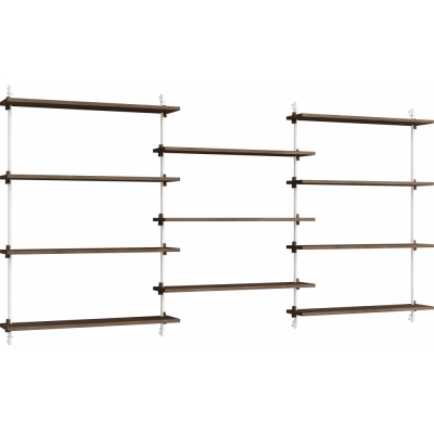 Moebe - Wall Shelving ws.115.3 Wandregal, Dreifach Eiche geräuchert/Weiß