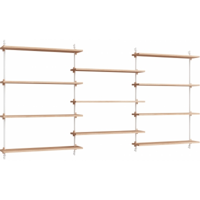 Moebe - Wall Shelving ws.115.3 Wandregal, Dreifach Eiche/Weiß